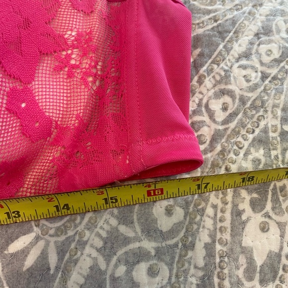 Cacique 44D Lightly Lined Balconette Bra lacy Pink plus size - Picture 5 of 5